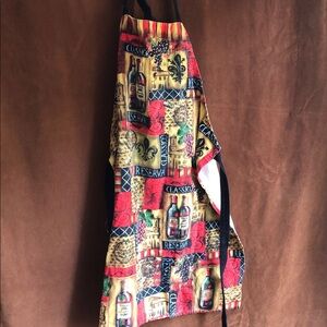 Classic Red and Gold Wine-Print Apron